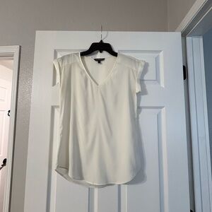 Express Cream Cap Sleeve Satin Blouse